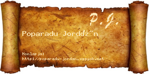 Poparadu Jordán névjegykártya